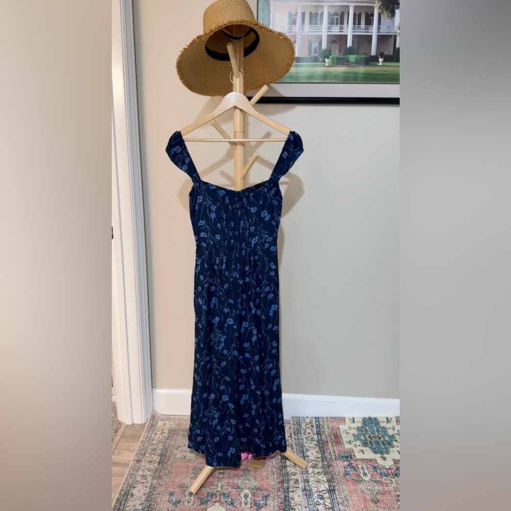 Reformation Bryson Dress In Georgia Blue, brand new, never worn, no flaws. - Picture 9 of 13